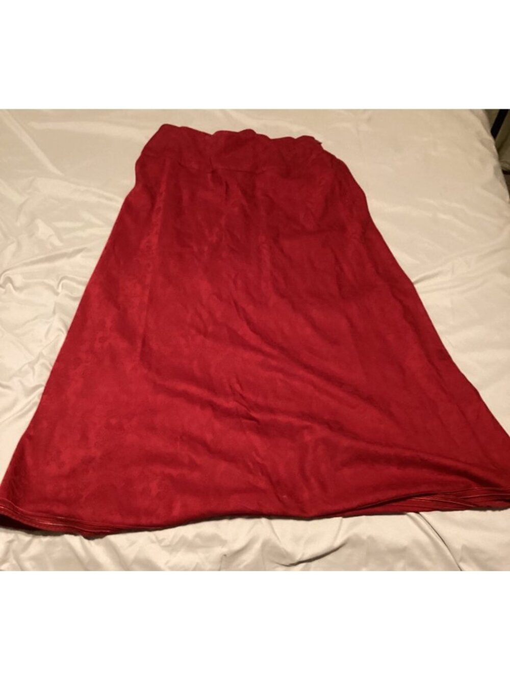 Talbots Red Jacquard Cotton A-Line Skirt Size 16 With Side Zip Closure*EUC